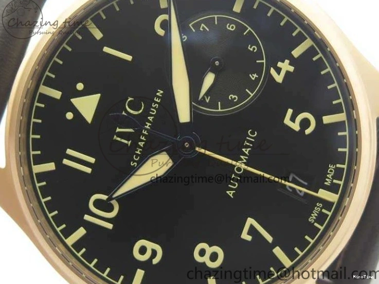 MIROTIME 0331 Big Pilot IW510301 Satin-Polished RG YLF Best Edition Black Dial On Leather Strap A Flexible 7222